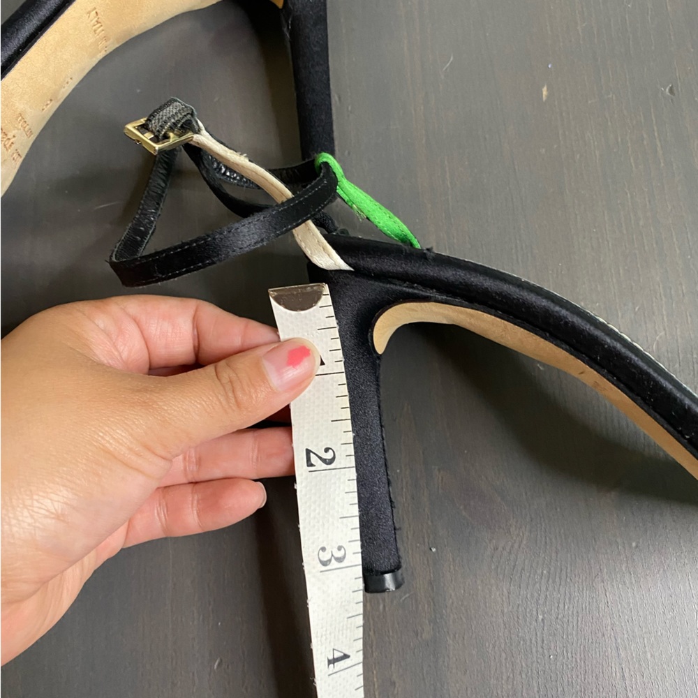 Kate Spade Florence Strappy Heeled Evening Sandals Black, White and Green - Picture 4 of 7